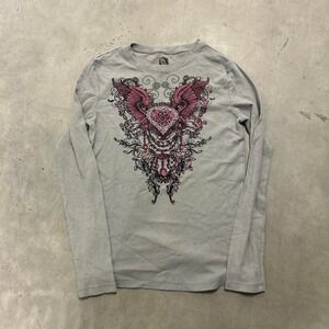 Y2K Affliction‎ Style Grey Thermal Shirt